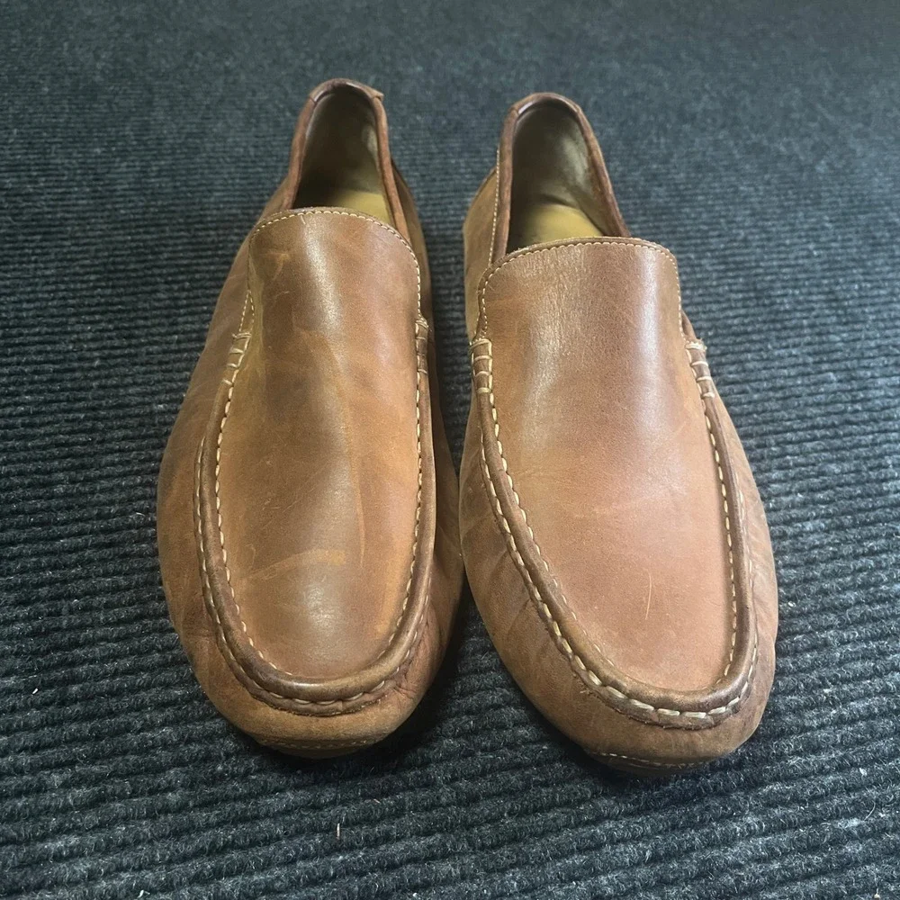 Cole Haan Grant Driver Loafers Mens 12 Brown Leather Moc Toe Slip On C11401